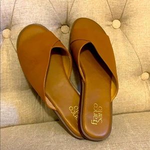 Franco Sarto leather slip on sandals